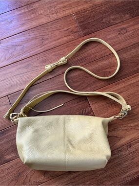 HOBO Pale Yellow Leather Crossbody Bag
